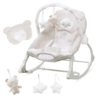 PINO rocker for newborn baby and infant. Pleasant and handy - these are the features of pino rocking chair. It will relax, provide entertainment and lull your child to sleep. Comfortable, modern and, above all, multifunctional. The product is intended for children from the first days of life. The stable frame structure allows for safe use of the rocker? until the child weighs 9 kg.