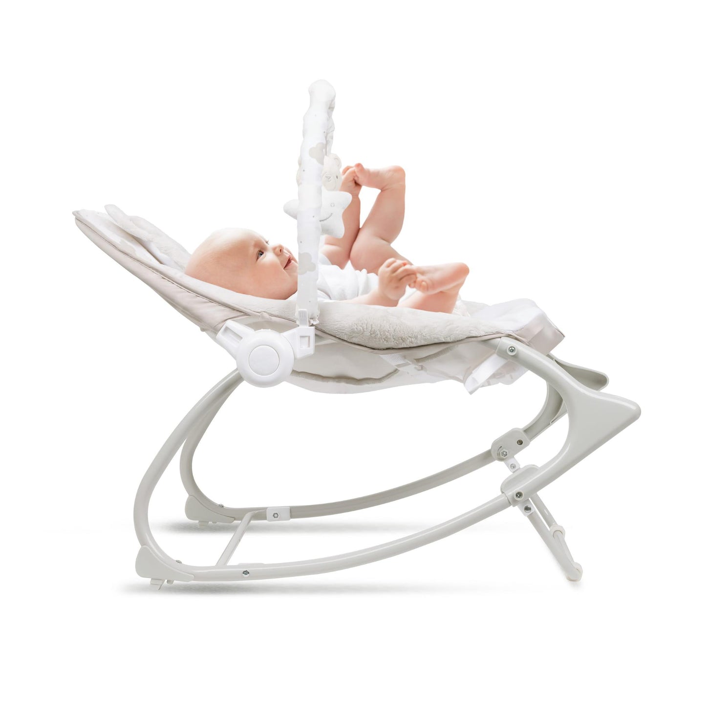 PINO rocker for newborn baby and infant. Pleasant and handy - these are the features of pino rocking chair. It will relax, provide entertainment and lull your child to sleep. Comfortable, modern and, above all, multifunctional. The product is intended for children from the first days of life. The stable frame structure allows for safe use of the rocker? until the child weighs 9 kg.
