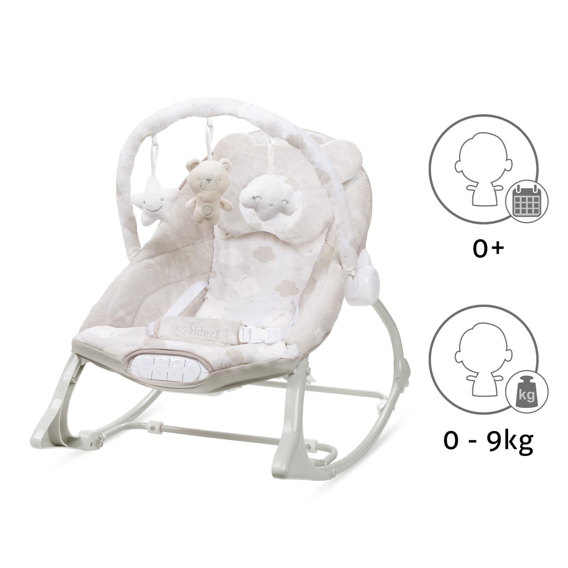 PINO rocker for newborn baby and infant. Pleasant and handy - these are the features of pino rocking chair. It will relax, provide entertainment and lull your child to sleep. Comfortable, modern and, above all, multifunctional. The product is intended for children from the first days of life. The stable frame structure allows for safe use of the rocker? until the child weighs 9 kg.