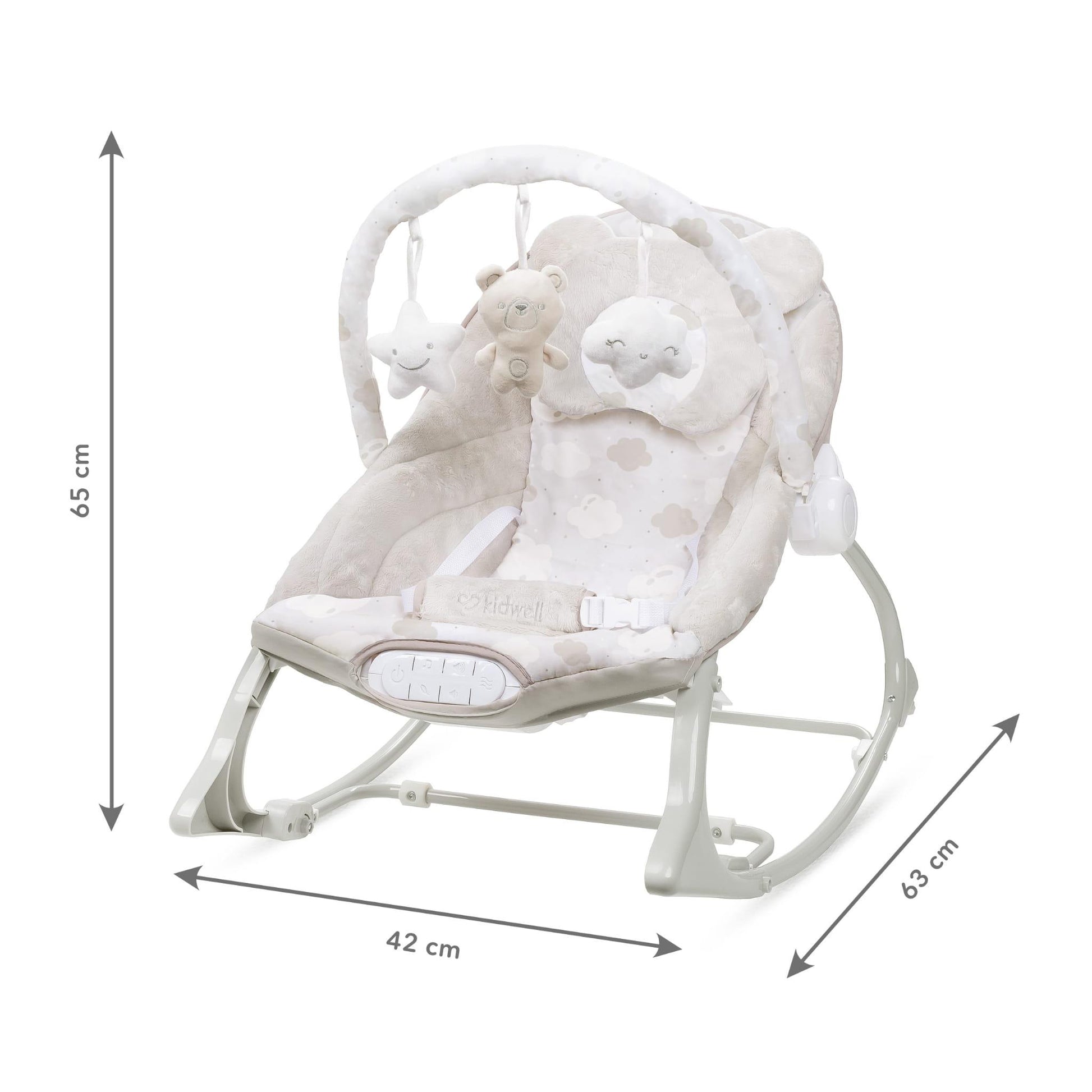 PINO rocker for newborn baby and infant. Pleasant and handy - these are the features of pino rocking chair. It will relax, provide entertainment and lull your child to sleep. Comfortable, modern and, above all, multifunctional. The product is intended for children from the first days of life. The stable frame structure allows for safe use of the rocker? until the child weighs 9 kg.