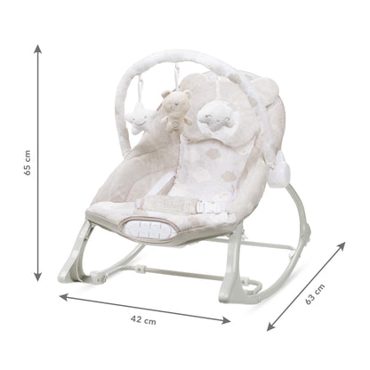 PINO rocker for newborn baby and infant. Pleasant and handy - these are the features of pino rocking chair. It will relax, provide entertainment and lull your child to sleep. Comfortable, modern and, above all, multifunctional. The product is intended for children from the first days of life. The stable frame structure allows for safe use of the rocker? until the child weighs 9 kg.