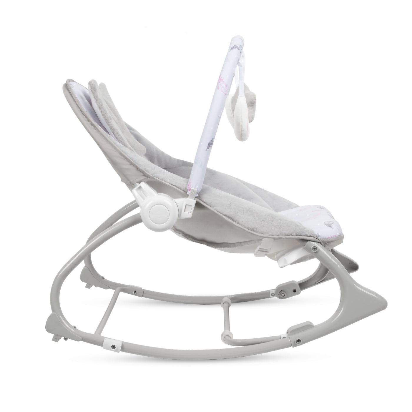 PINO rocker for newborn baby and infant. Pleasant and handy - these are the features of pino rocking chair. It will relax, provide entertainment and lull your child to sleep. Comfortable, modern and, above all, multifunctional. The product is intended for children from the first days of life. The stable frame structure allows for safe use of the rocker? until the child weighs 9 kg.