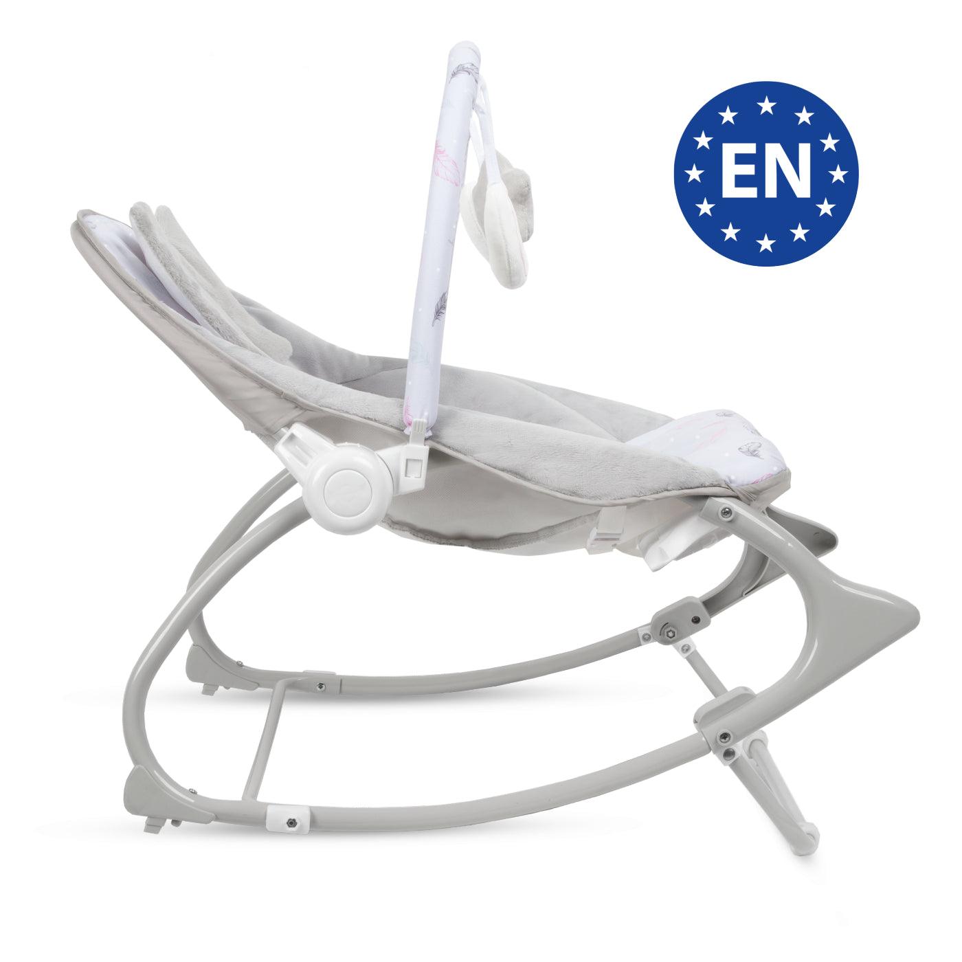 PINO rocker for newborn baby and infant. Pleasant and handy - these are the features of pino rocking chair. It will relax, provide entertainment and lull your child to sleep. Comfortable, modern and, above all, multifunctional. The product is intended for children from the first days of life. The stable frame structure allows for safe use of the rocker? until the child weighs 9 kg.