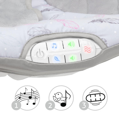 PINO rocker for newborn baby and infant. Pleasant and handy - these are the features of pino rocking chair. It will relax, provide entertainment and lull your child to sleep. Comfortable, modern and, above all, multifunctional. The product is intended for children from the first days of life. The stable frame structure allows for safe use of the rocker? until the child weighs 9 kg.