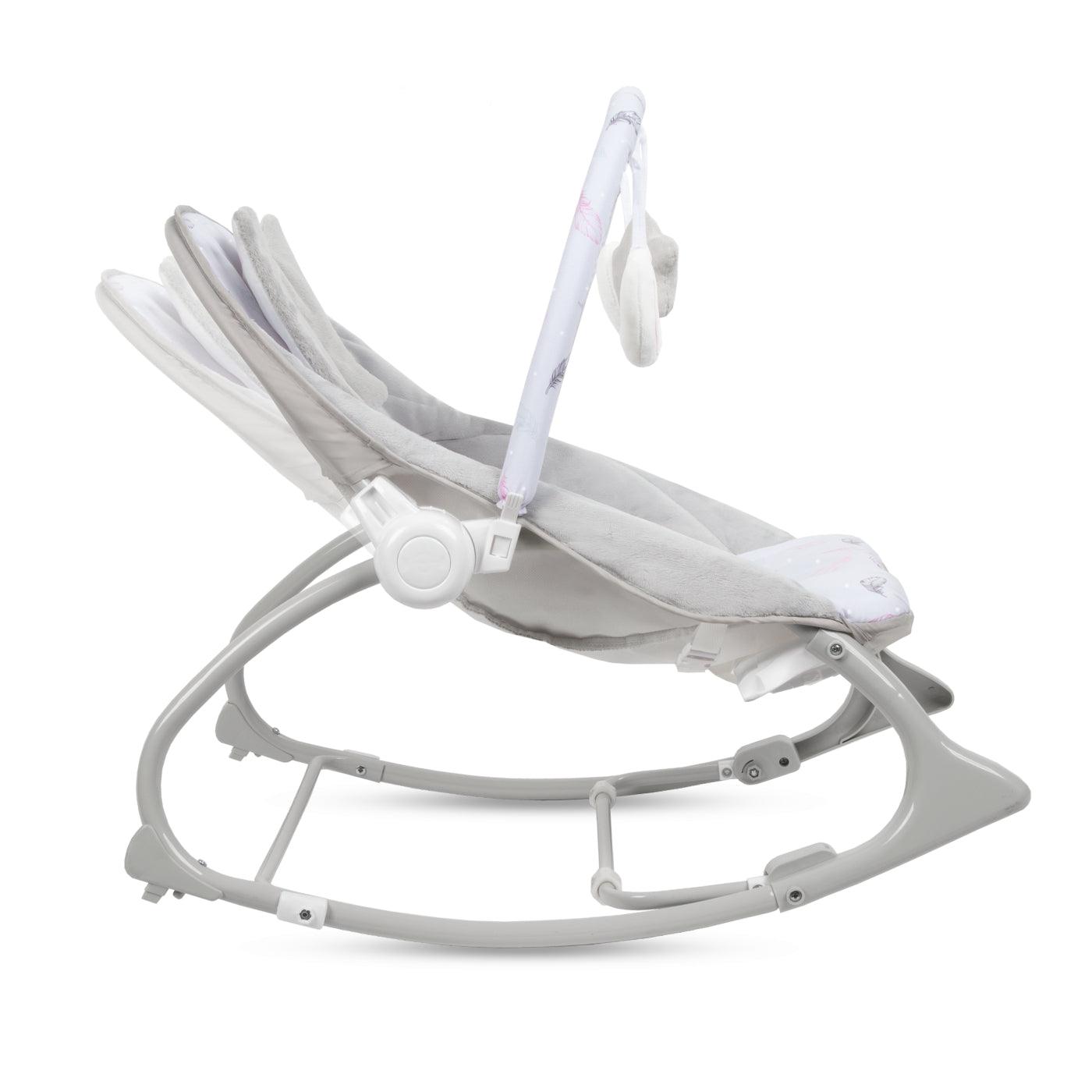 PINO rocker for newborn baby and infant. Pleasant and handy - these are the features of pino rocking chair. It will relax, provide entertainment and lull your child to sleep. Comfortable, modern and, above all, multifunctional. The product is intended for children from the first days of life. The stable frame structure allows for safe use of the rocker? until the child weighs 9 kg.