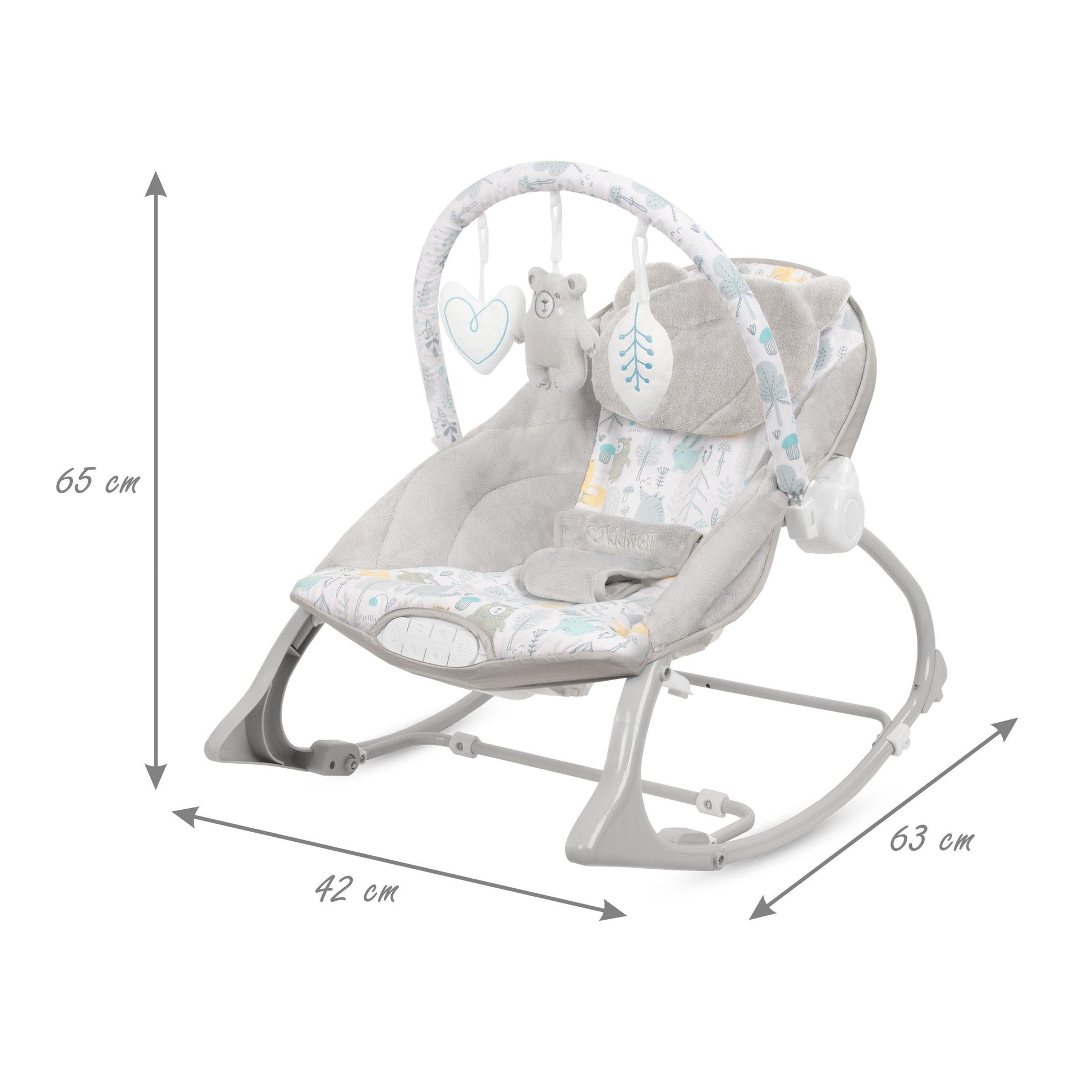 PINO rocker for newborn baby and infant. Pleasant and handy - these are the features of pino rocking chair. It will relax, provide entertainment and lull your child to sleep. Comfortable, modern and, above all, multifunctional. The product is intended for children from the first days of life. The stable frame structure allows for safe use of the rocker? until the child weighs 9 kg.