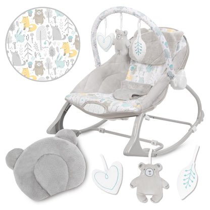 PINO rocker for newborn baby and infant. Pleasant and handy - these are the features of pino rocking chair. It will relax, provide entertainment and lull your child to sleep. Comfortable, modern and, above all, multifunctional. The product is intended for children from the first days of life. The stable frame structure allows for safe use of the rocker? until the child weighs 9 kg.