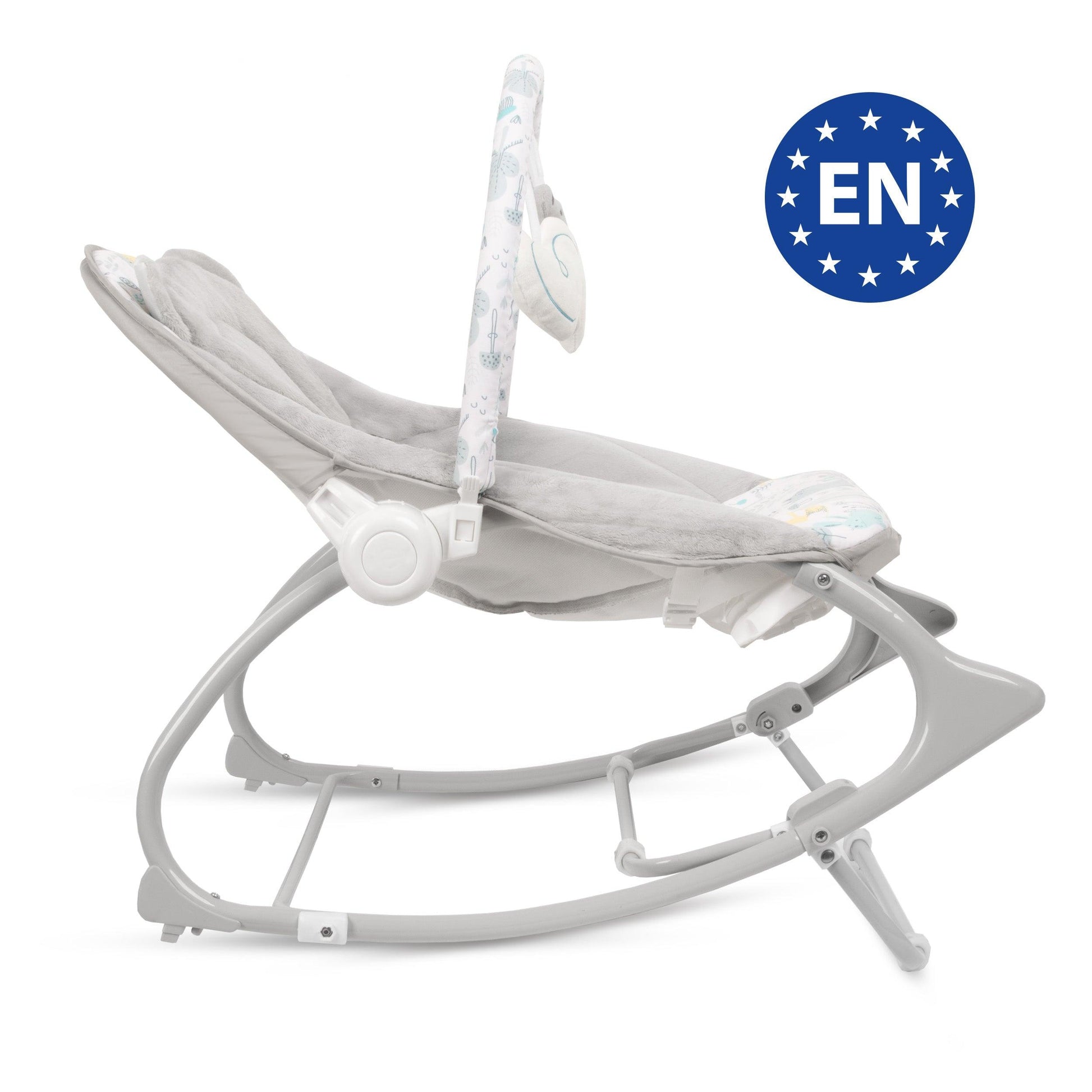 PINO rocker for newborn baby and infant. Pleasant and handy - these are the features of pino rocking chair. It will relax, provide entertainment and lull your child to sleep. Comfortable, modern and, above all, multifunctional. The product is intended for children from the first days of life. The stable frame structure allows for safe use of the rocker? until the child weighs 9 kg.