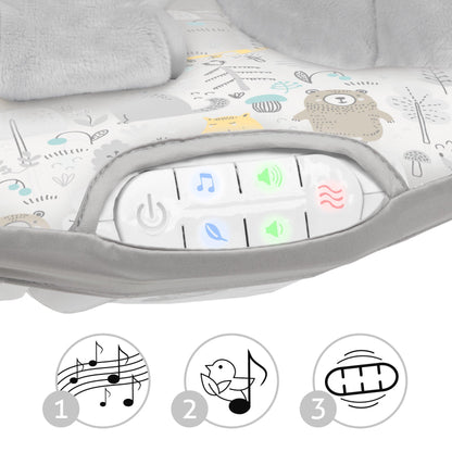 PINO rocker for newborn baby and infant. Pleasant and handy - these are the features of pino rocking chair. It will relax, provide entertainment and lull your child to sleep. Comfortable, modern and, above all, multifunctional. The product is intended for children from the first days of life. The stable frame structure allows for safe use of the rocker? until the child weighs 9 kg.