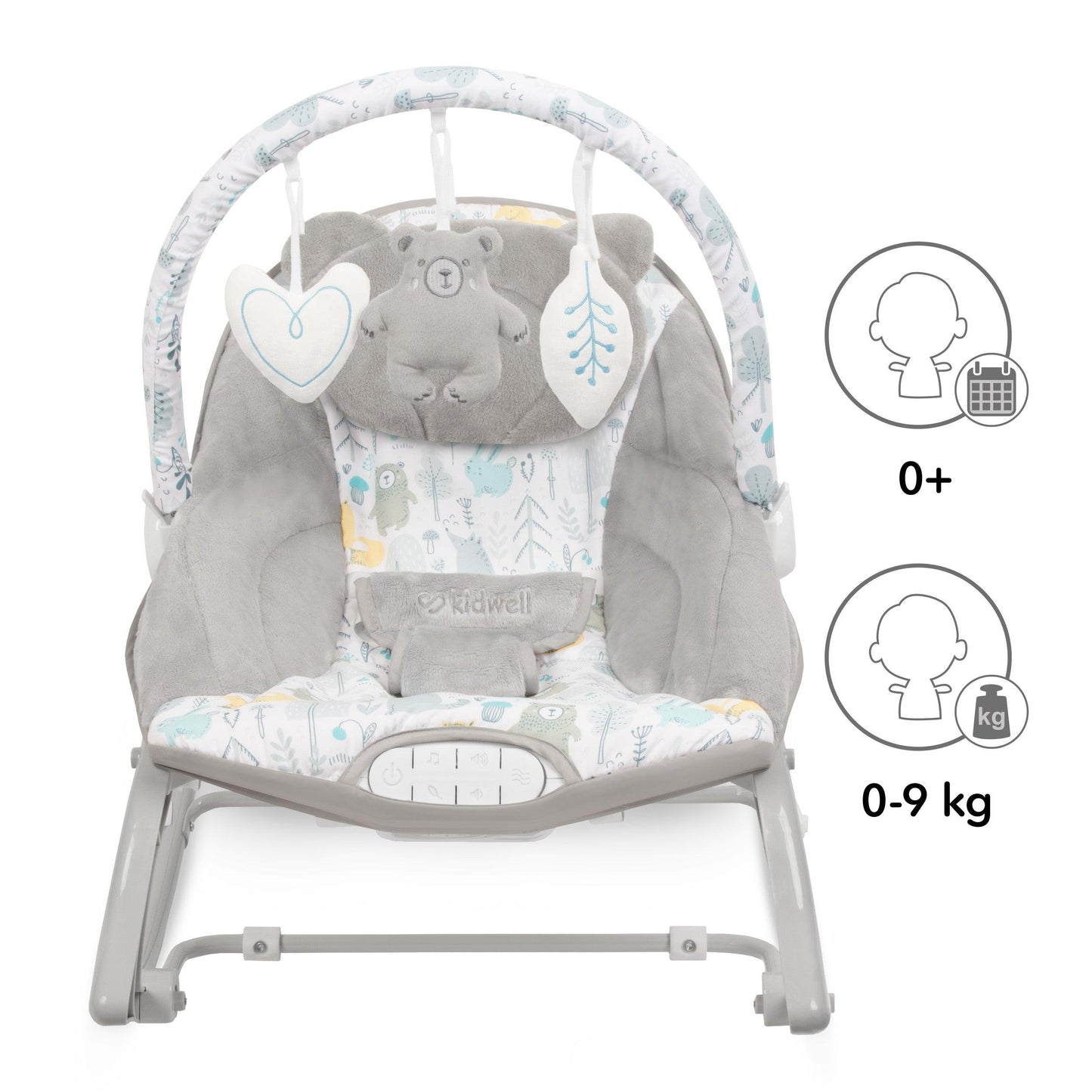 PINO rocker for newborn baby and infant. Pleasant and handy - these are the features of pino rocking chair. It will relax, provide entertainment and lull your child to sleep. Comfortable, modern and, above all, multifunctional. The product is intended for children from the first days of life. The stable frame structure allows for safe use of the rocker? until the child weighs 9 kg.