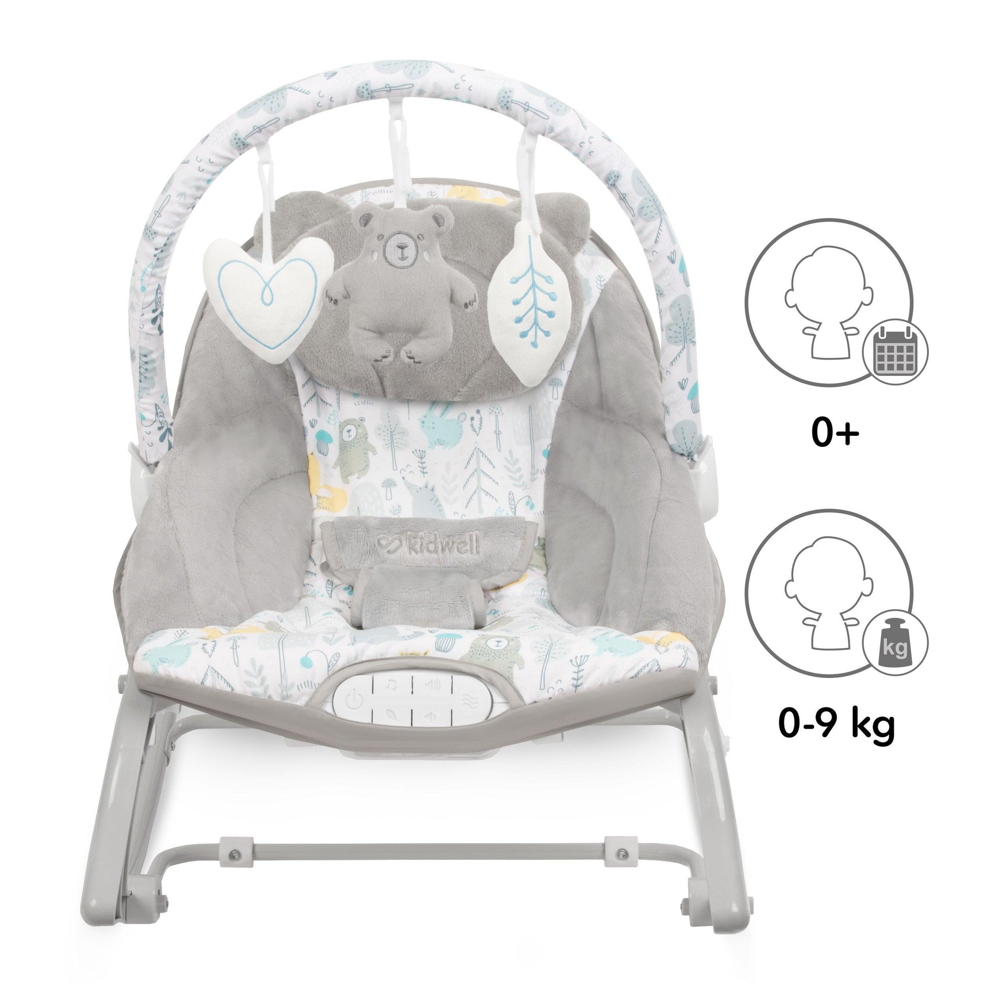PINO rocker for newborn baby and infant. Pleasant and handy - these are the features of pino rocking chair. It will relax, provide entertainment and lull your child to sleep. Comfortable, modern and, above all, multifunctional. The product is intended for children from the first days of life. The stable frame structure allows for safe use of the rocker? until the child weighs 9 kg.