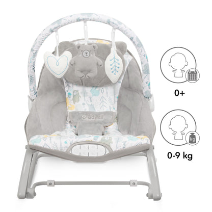 PINO rocker for newborn baby and infant. Pleasant and handy - these are the features of pino rocking chair. It will relax, provide entertainment and lull your child to sleep. Comfortable, modern and, above all, multifunctional. The product is intended for children from the first days of life. The stable frame structure allows for safe use of the rocker? until the child weighs 9 kg.