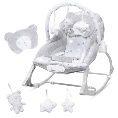 PINO rocker for newborn baby and infant. Pleasant and handy - these are the features of pino rocking chair. It will relax, provide entertainment and lull your child to sleep. Comfortable, modern and, above all, multifunctional. The product is intended for children from the first days of life. The stable frame structure allows for safe use of the rocker? until the child weighs 9 kg.