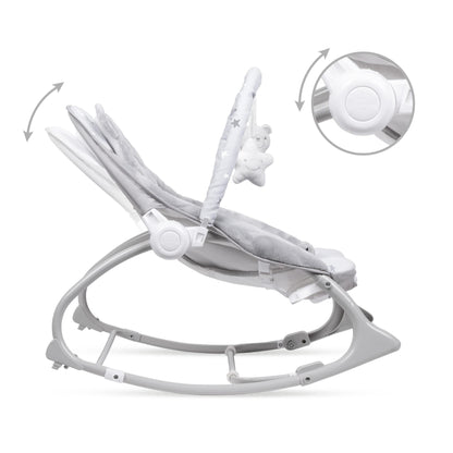 PINO rocker for newborn baby and infant. Pleasant and handy - these are the features of pino rocking chair. It will relax, provide entertainment and lull your child to sleep. Comfortable, modern and, above all, multifunctional. The product is intended for children from the first days of life. The stable frame structure allows for safe use of the rocker? until the child weighs 9 kg.