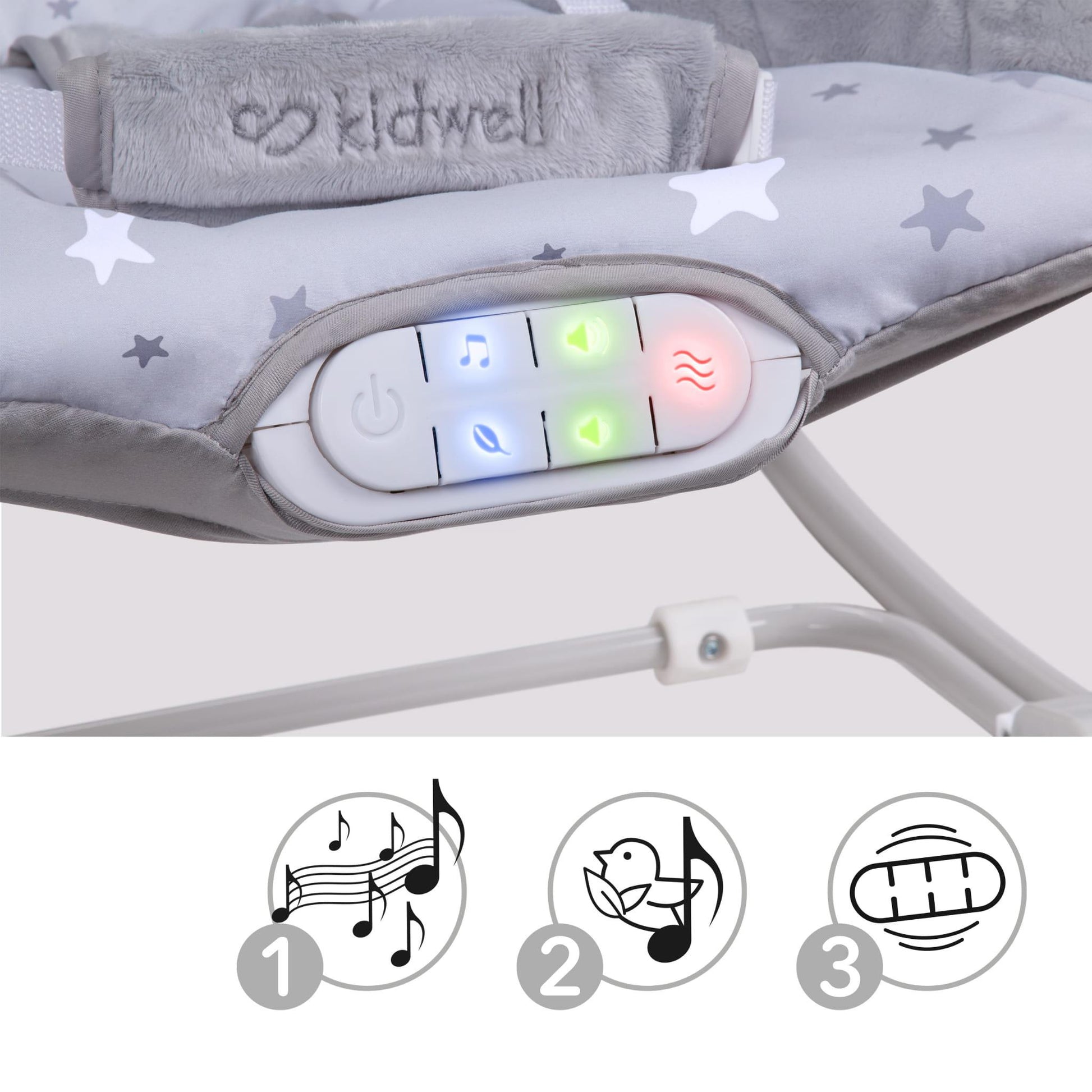 PINO rocker for newborn baby and infant. Pleasant and handy - these are the features of pino rocking chair. It will relax, provide entertainment and lull your child to sleep. Comfortable, modern and, above all, multifunctional. The product is intended for children from the first days of life. The stable frame structure allows for safe use of the rocker? until the child weighs 9 kg.