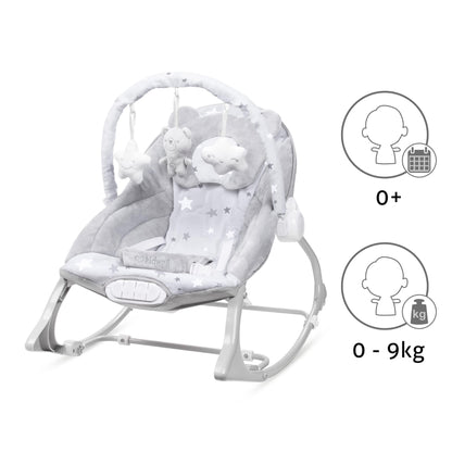 PINO rocker for newborn baby and infant. Pleasant and handy - these are the features of pino rocking chair. It will relax, provide entertainment and lull your child to sleep. Comfortable, modern and, above all, multifunctional. The product is intended for children from the first days of life. The stable frame structure allows for safe use of the rocker? until the child weighs 9 kg.