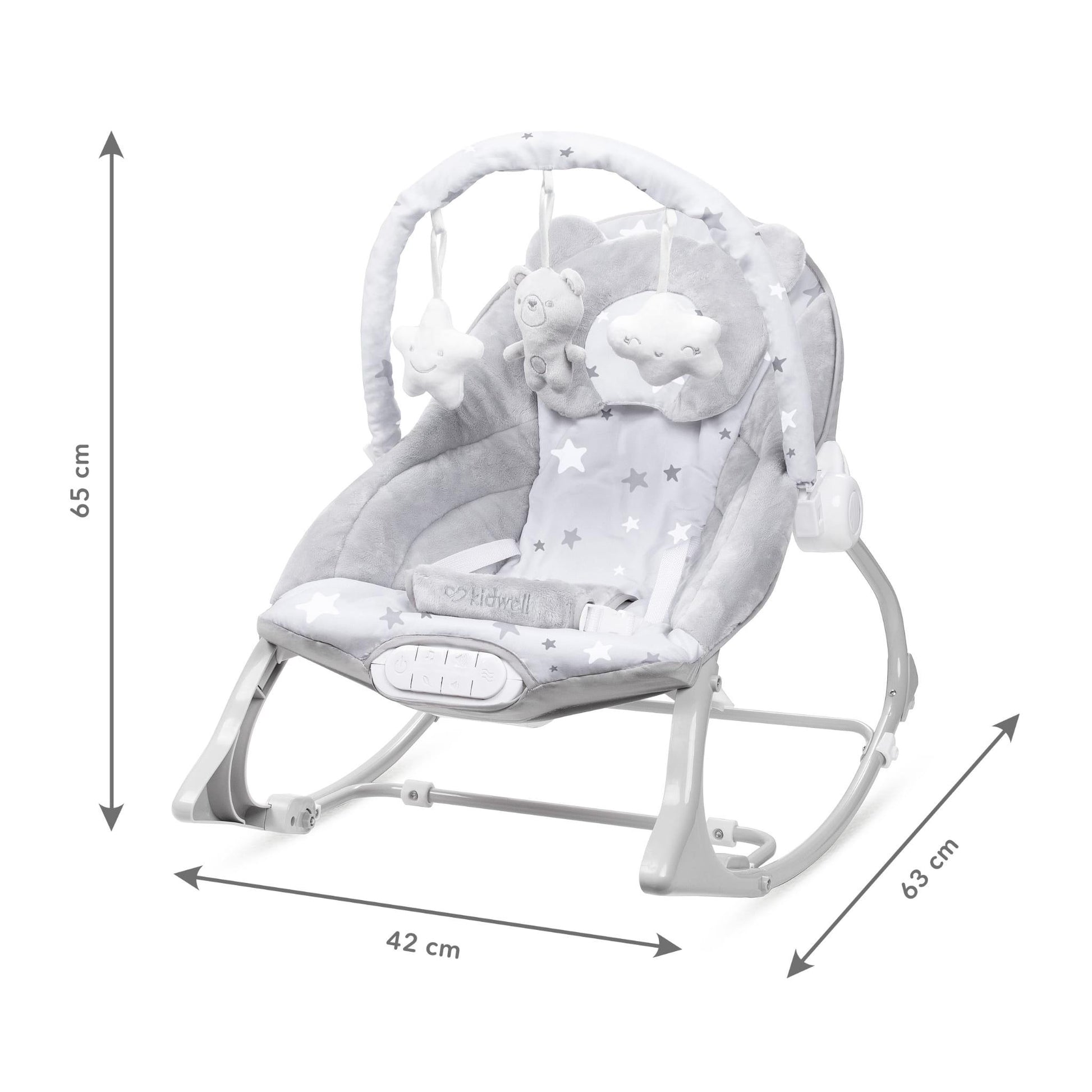 PINO rocker for newborn baby and infant. Pleasant and handy - these are the features of pino rocking chair. It will relax, provide entertainment and lull your child to sleep. Comfortable, modern and, above all, multifunctional. The product is intended for children from the first days of life. The stable frame structure allows for safe use of the rocker? until the child weighs 9 kg.