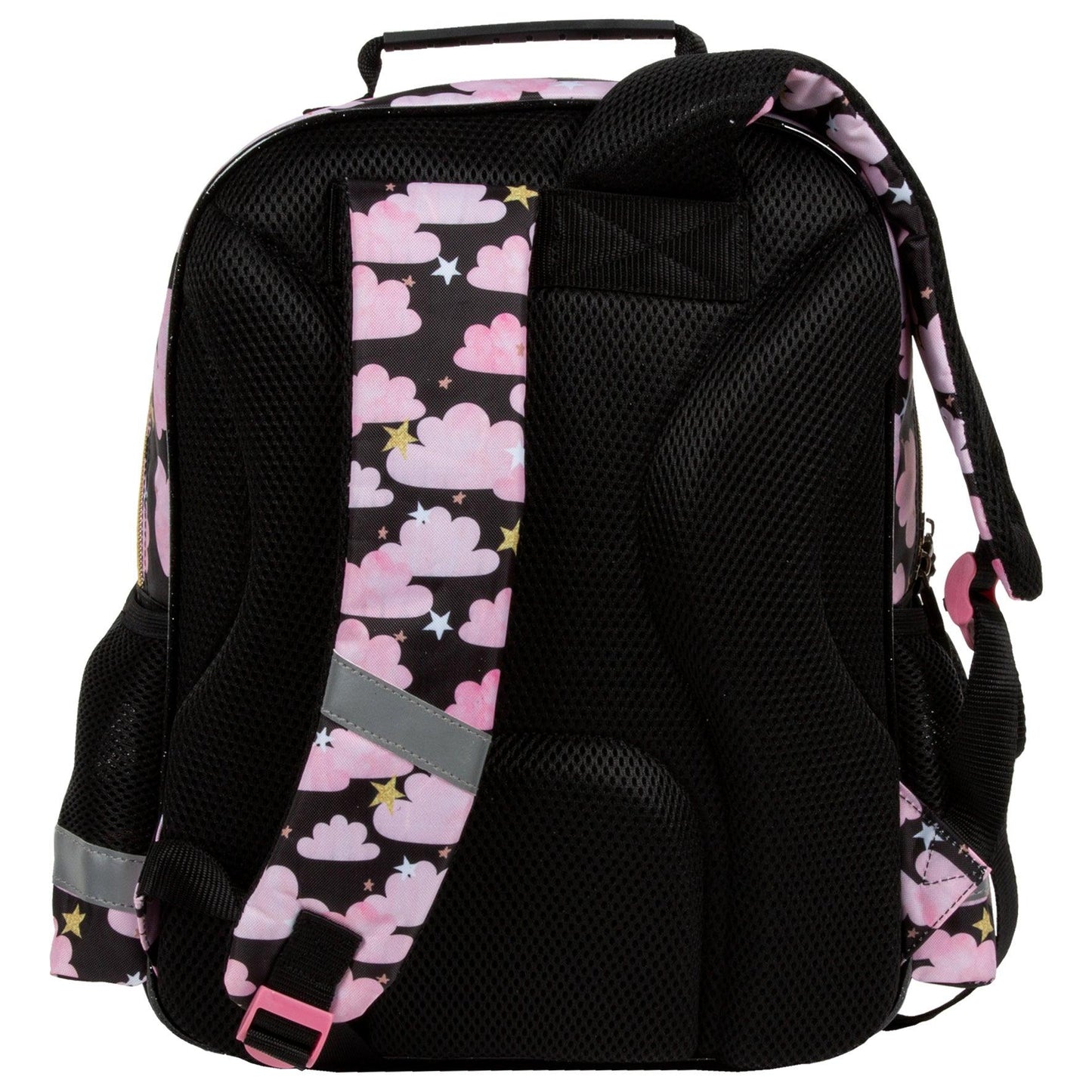 Comfort and functionality combined. This backpack is thoughtfully designed with multiple compartments for all your school essentials. Enjoy comfortable carrying with padded straps and an ergonomic back. And don't worry about safety - reflective tapes are included, along with a reinforced handle and bottom for durability.