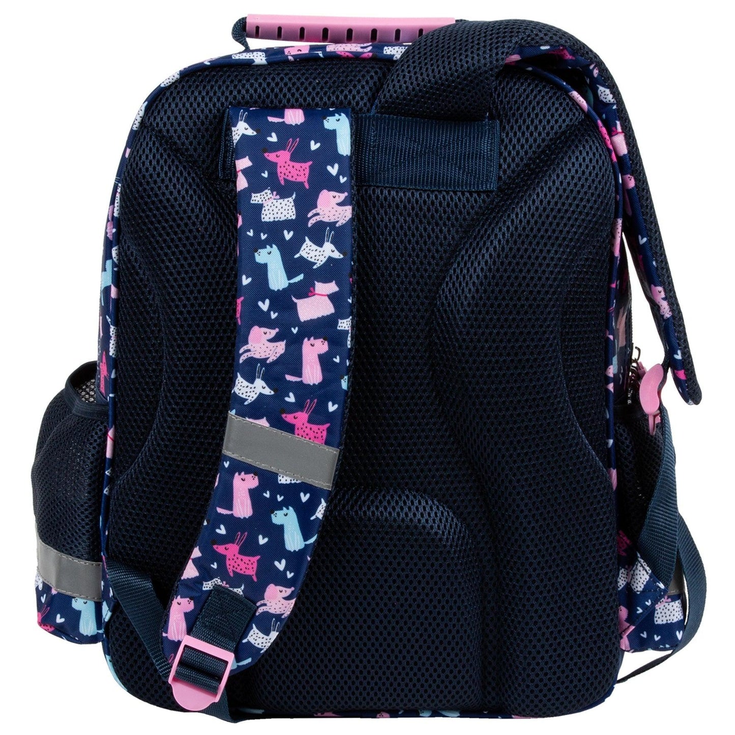 Comfort and functionality combined. This backpack is thoughtfully designed with multiple compartments for all your school essentials. Enjoy comfortable carrying with padded straps and an ergonomic back. And don't worry about safety - reflective tapes are included, along with a reinforced handle and bottom for durability.