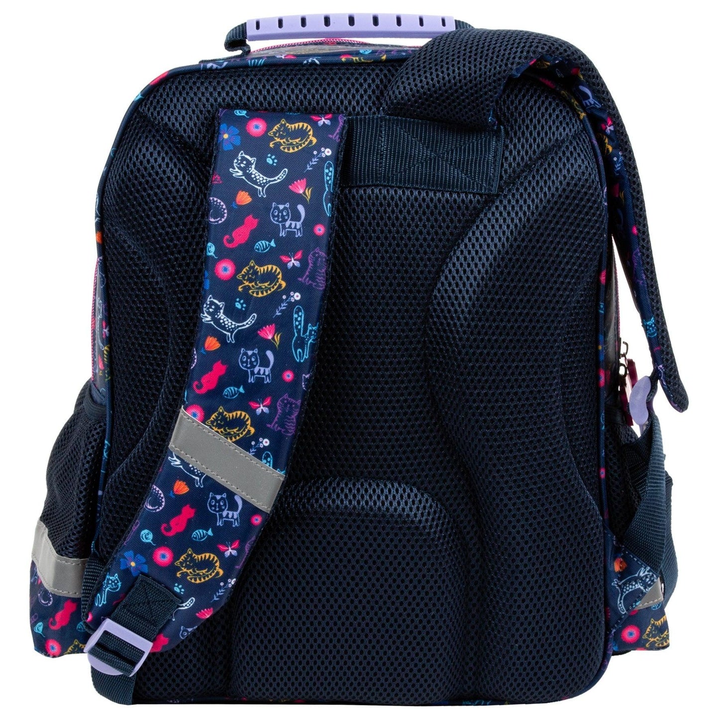 Comfort and functionality combined. This backpack is thoughtfully designed with multiple compartments for all your school essentials. Enjoy comfortable carrying with padded straps and an ergonomic back. And don't worry about safety - reflective tapes are included, along with a reinforced handle and bottom for durability.