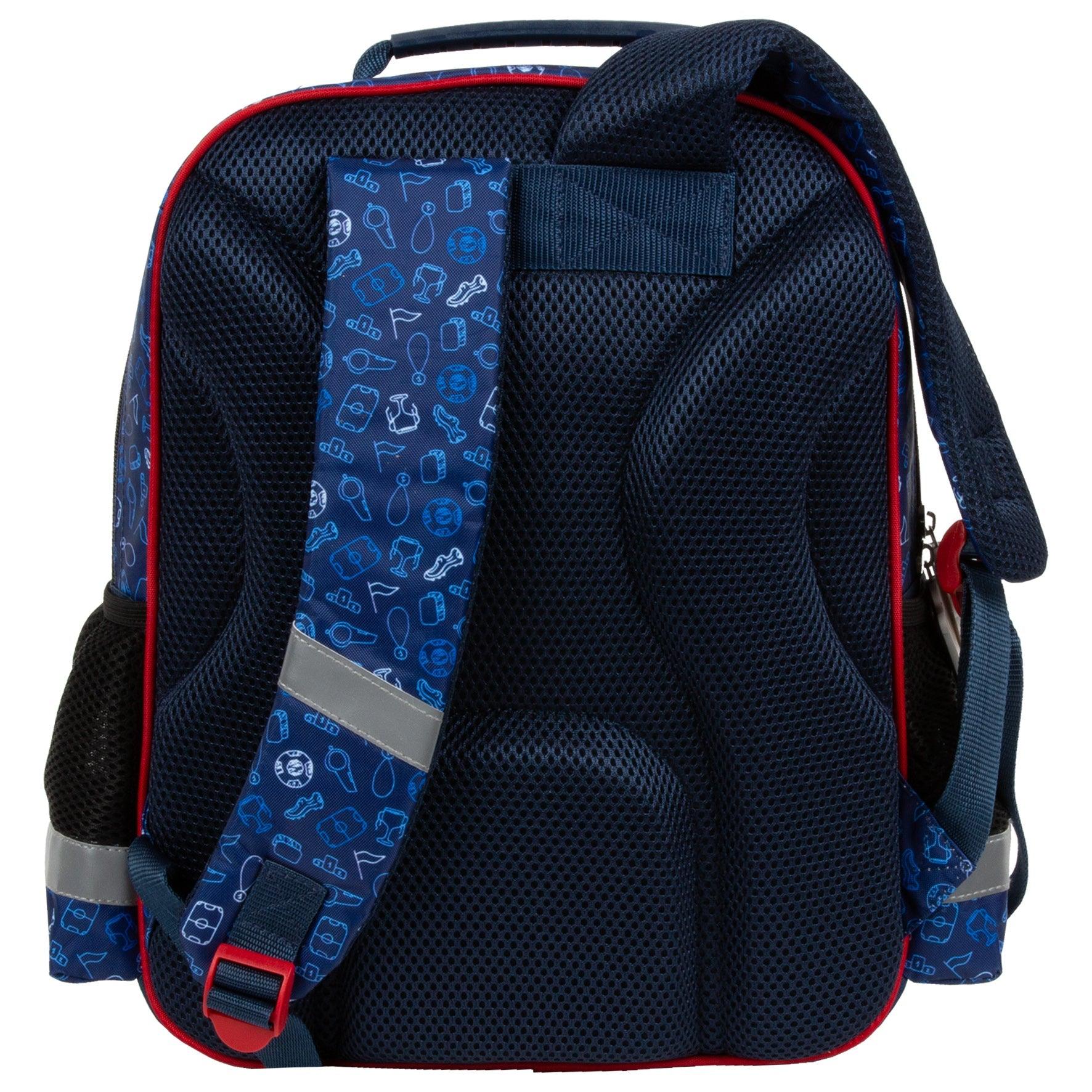 Comfort and functionality combined. This backpack is thoughtfully designed with multiple compartments for all your school essentials. Enjoy comfortable carrying with padded straps and an ergonomic back. And don't worry about safety - reflective tapes are included, along with a reinforced handle and bottom for durability.