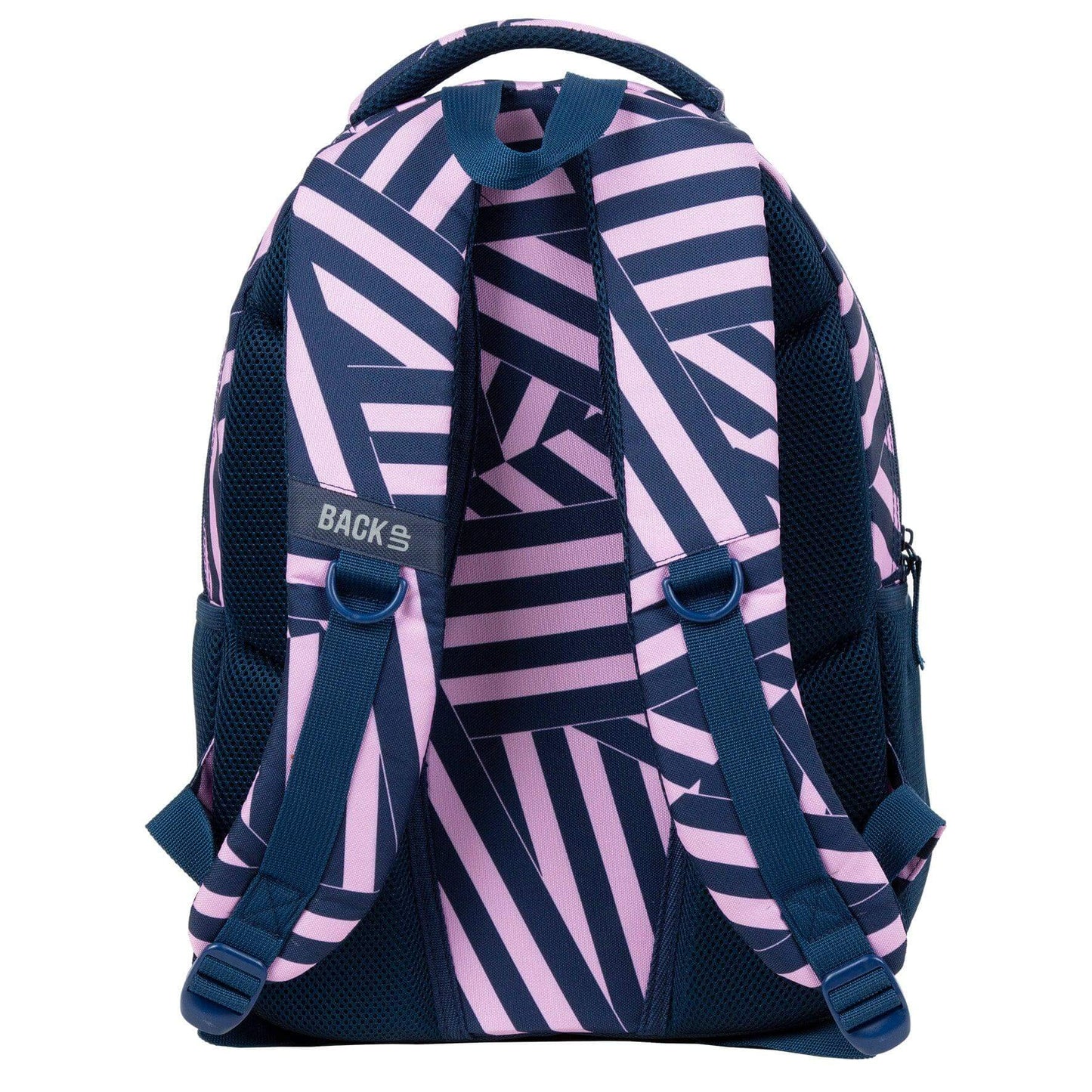 Stylish and unique backpack backup 3 model X 11 is sure to make you stand out. The wide, intersecting stripes in a surprising navy blue and pink color combination adds a touch of fun to your everyday look. Stay organized and on trend with this must-have backpack.