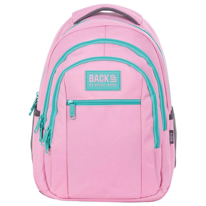 A durable and stylish backpack designed for the fashion-forward student. Featuring an eye-catching pink with a unique turquoise zipper, this backpack will surely turn heads. Perfect for girls who want to make a statement and stay organized with their school supplies.