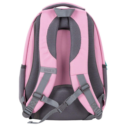 A durable and stylish backpack designed for the fashion-forward student. Featuring an eye-catching pink with a unique turquoise zipper, this backpack will surely turn heads. Perfect for girls who want to make a statement and stay organized with their school supplies.