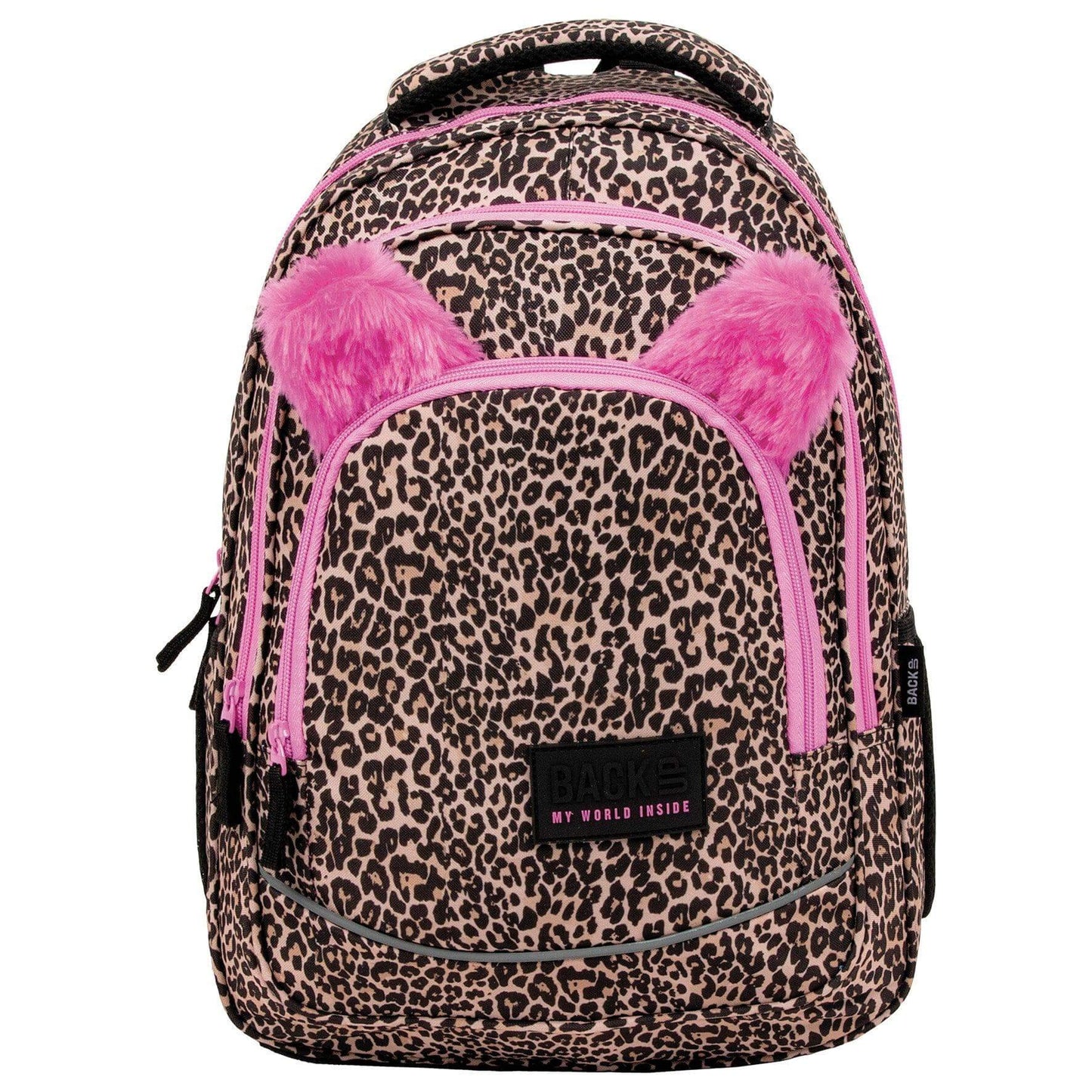 The predatory panther is a symbol of power, courage and majestic beauty. An extremely wild print combined with pink details and furry ears creates a dynamic and at the same time girly BackUP backpack. Unusual and eye-catching, this is a backpack for a girl full of energy and originality, who is not afraid to express her individual style.