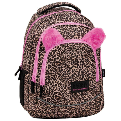 The predatory panther is a symbol of power, courage and majestic beauty. An extremely wild print combined with pink details and furry ears creates a dynamic and at the same time girly BackUP backpack. Unusual and eye-catching, this is a backpack for a girl full of energy and originality, who is not afraid to express her individual style.