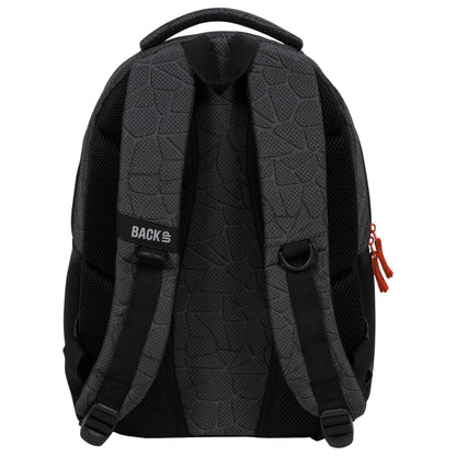 A ground cracked after a drought, or maybe an element of advanced technology? Deep gray broken with graphite cobwebs gives a one-of-a-kind, imagination-stimulating effect. Despite its minimalist composition, the BackUP backpack from the Hi-Tech collection makes an extraordinary impression thanks to the intense red details of the zippers. A timeless and versatile backpack for a boy that will perfectly fit into any school outfit.