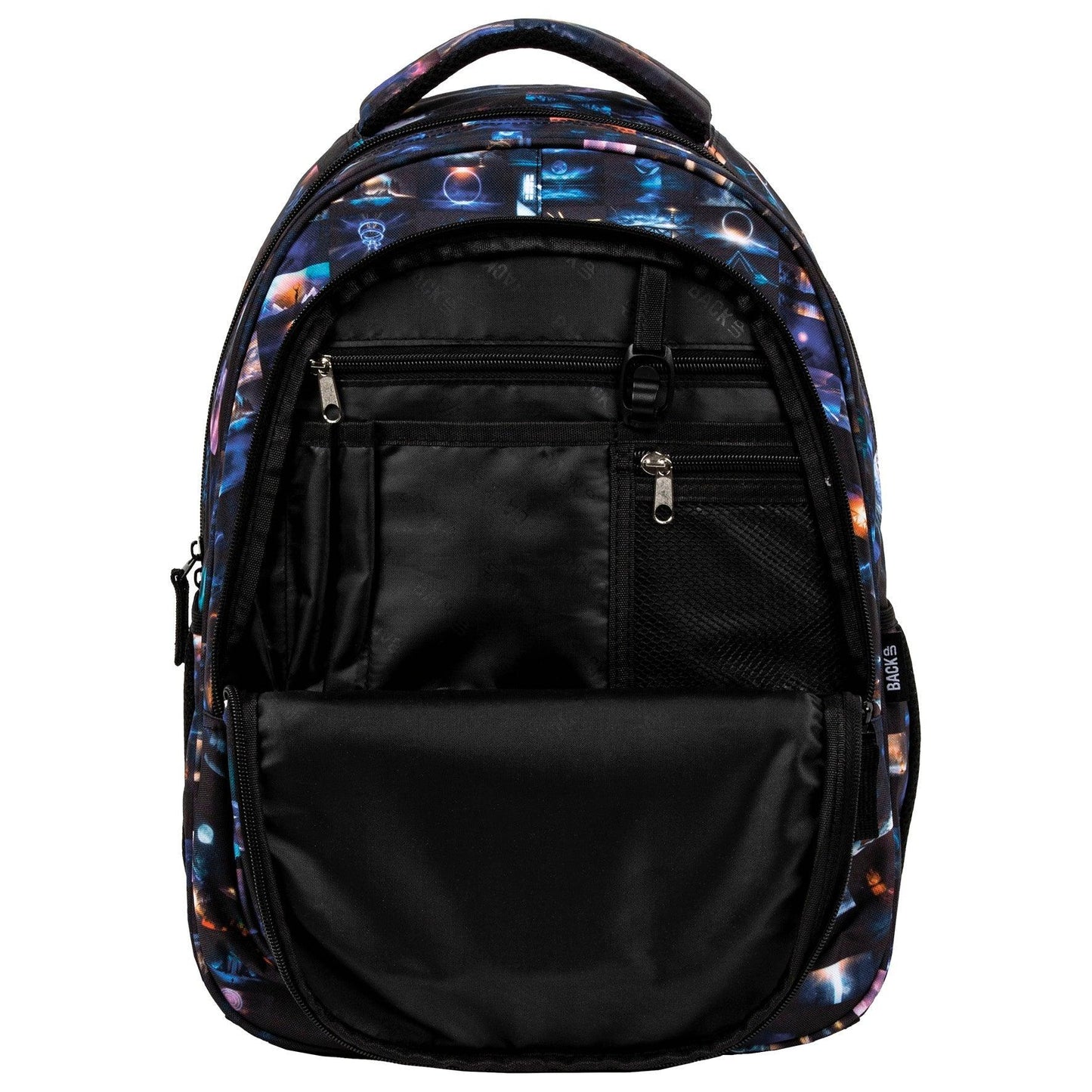 Mysterious places, strong elements, supernatural phenomena, unusual creatures. Fantastic icons make up the mystical and magical BackUP backpack. A composition created by a combination of graphic tiles depicting places from dreams makes this school backpack full of mysteries draw you into the infinite depths of imagination.