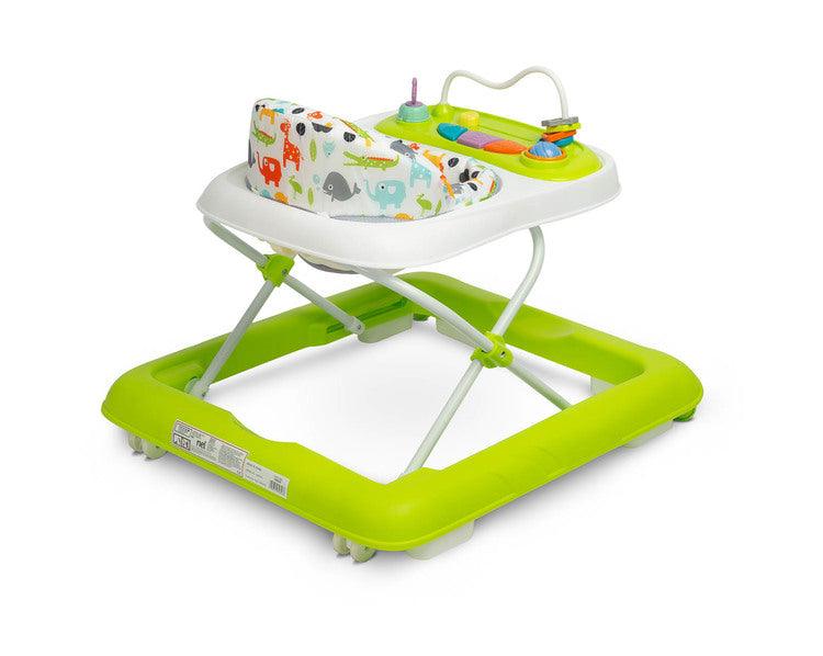 Nel is an affordable and stylish toddler walker by Toyz. It is distinguished by elegant colors and comfortable use. The special design allows you to adjust the position of the seat to the height of the toddler - so that the feet freely touch the ground. It is equipped with a battery-powered sound panel and manual toys for fun.