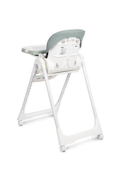 The Megalo foldable feeding & weaning high chair is light & comfortable for baby & infamt kids. Thanks to the ability to fold to a small size are the strong points of the product. A spacious seat with an adjustable tray and seat belts ensure that your baby can eat comfortably. The seat is covered with eco-leather upholstery, which is easy to remove and clean. The adjustable height of the chair allows you to choose the optimal setting depending on your needs.