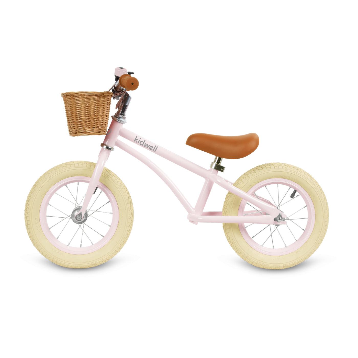 Classy vintage children balance bike for toddler kids age 3, 4 and 5 year old girls. Adjustable handlebar & saddle, this bicycle will grow with child. Inflatable 12 inch wheels. The bell will allow to warn others & stay safe while cycling. A hand-woven wicker basket. The durable construction made of steel. Ensure endless hours of safe & exciting play. The Classy bike is an ideal proposition for every parent & their child who focus on attention to detail & comfort of use.