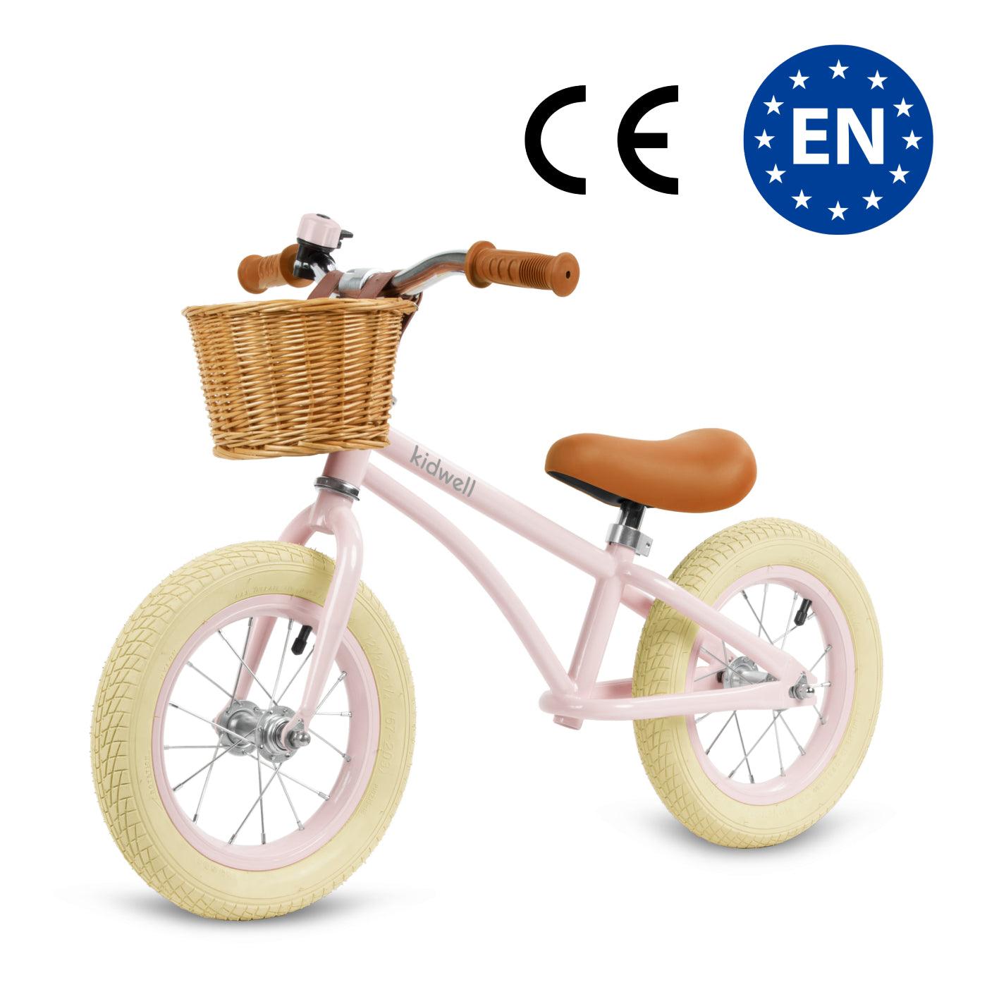 Classy vintage children balance bike for toddler kids age 3, 4 and 5 year old girls. Adjustable handlebar & saddle, this bicycle will grow with child. Inflatable 12 inch wheels. The bell will allow to warn others & stay safe while cycling. A hand-woven wicker basket. The durable construction made of steel. Ensure endless hours of safe & exciting play. The Classy bike is an ideal proposition for every parent & their child who focus on attention to detail & comfort of use.