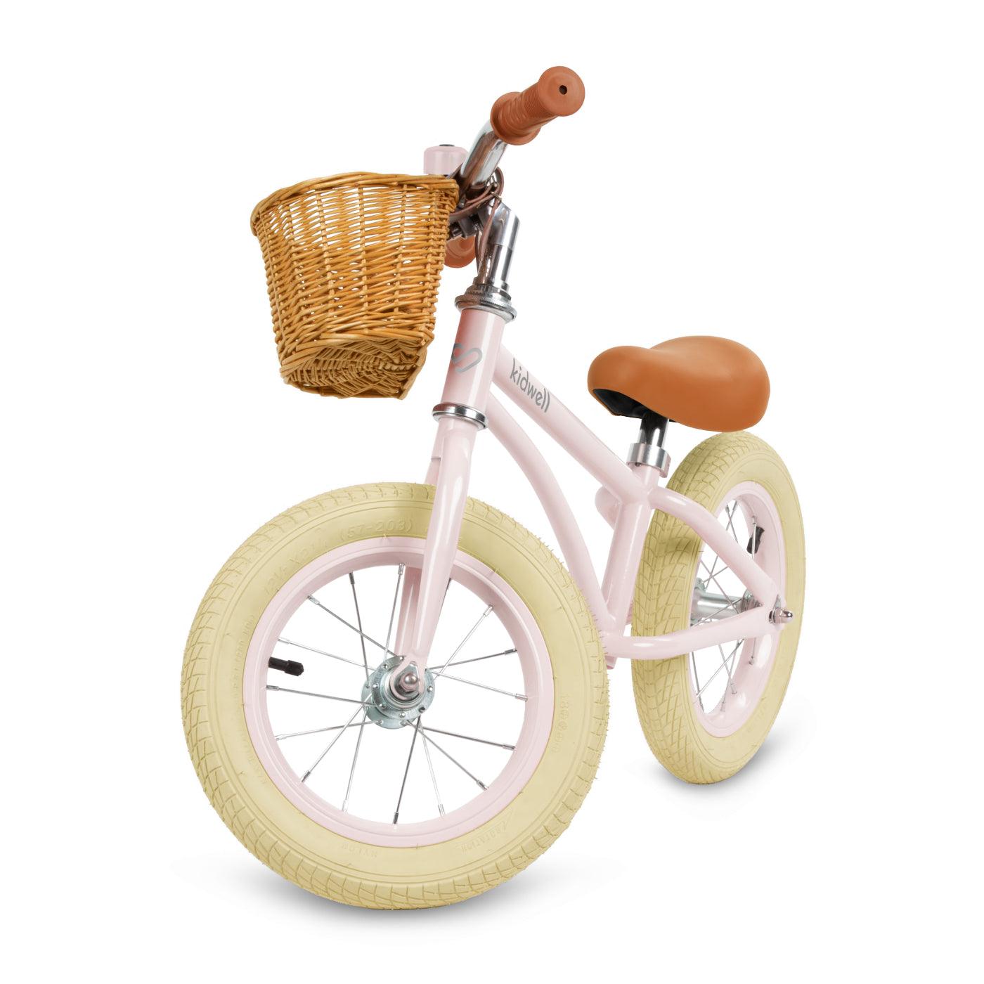 Classy vintage children balance bike for toddler kids age 3, 4 and 5 year old girls. Adjustable handlebar & saddle, this bicycle will grow with child. Inflatable 12 inch wheels. The bell will allow to warn others & stay safe while cycling. A hand-woven wicker basket. The durable construction made of steel. Ensure endless hours of safe & exciting play. The Classy bike is an ideal proposition for every parent & their child who focus on attention to detail & comfort of use.