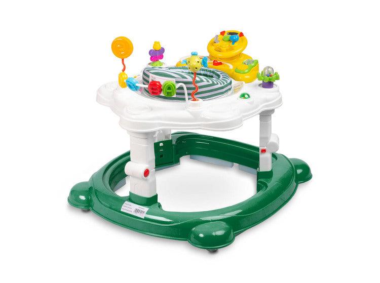 Avoided any compromise while creating the HipHop walker. It aids during the walk-learning stage, develops curiosity and provides fun again and again (thanks to the 360° rotating seat). HipHop combines 3 functions: walker, jumper and rocker. One toy and three kinds of fun. Comfortable adjustment of the seat height, solid metal frame and high quality materials will endure many years of great fun.