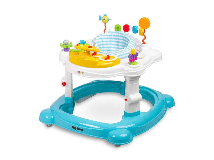 Avoided any compromise while creating the HipHop walker. It aids during the walk-learning stage, develops curiosity and provides fun again and again (thanks to the 360° rotating seat). HipHop combines 3 functions: walker, jumper and rocker. One toy and three kinds of fun. Comfortable adjustment of the seat height, solid metal frame and high quality materials will endure many years of great fun.