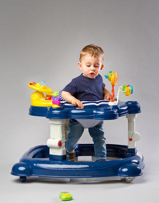 Avoided any compromise while creating the HipHop walker. It aids during the walk-learning stage, develops curiosity and provides fun again and again (thanks to the 360° rotating seat). HipHop combines 3 functions: walker, jumper and rocker. One toy and three kinds of fun. Comfortable adjustment of the seat height, solid metal frame and high quality materials will endure many years of great fun.