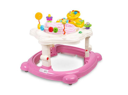 Avoided any compromise while creating the HipHop walker. It aids during the walk-learning stage, develops curiosity and provides fun again and again (thanks to the 360° rotating seat). HipHop combines 3 functions: walker, jumper and rocker. One toy and three kinds of fun. Comfortable adjustment of the seat height, solid metal frame and high quality materials will endure many years of great fun.