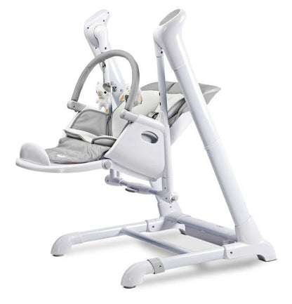 INDIGO is 2-in-1 baby & infant feeding high chair & electric swing. The swing is for newborn baby, weighing up to 9 kg. High chair is for feeding children aged 6 months to 3-4 years, maximum weight 15 kg.