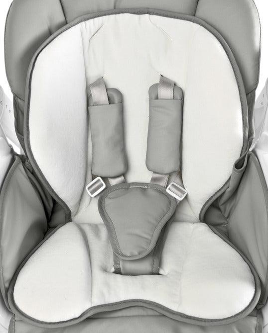 INDIGO is 2-in-1 baby & infant feeding high chair & electric swing. The swing is for newborn baby, weighing up to 9 kg. High chair is for feeding children aged 6 months to 3-4 years, maximum weight 15 kg.