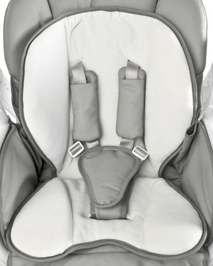INDIGO is 2-in-1 baby & infant feeding high chair & electric swing. The swing is for newborn baby, weighing up to 9 kg. High chair is for feeding children aged 6 months to 3-4 years, maximum weight 15 kg.