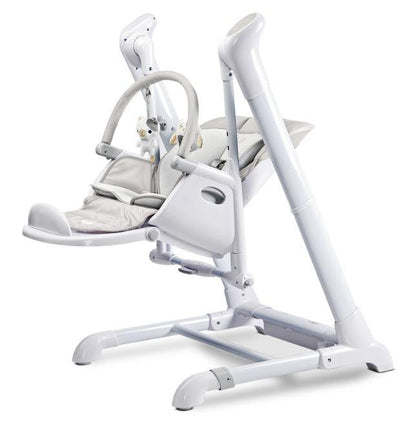 INDIGO is 2-in-1 baby & infant feeding high chair & electric swing. The swing is for newborn baby, weighing up to 9 kg. High chair is for feeding children aged 6 months to 3-4 years, maximum weight 15 kg.
