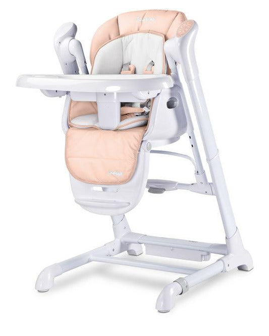 INDIGO is 2-in-1 baby & infant feeding high chair & electric swing. The swing is for newborn baby, weighing up to 9 kg. High chair is for feeding children aged 6 months to 3-4 years, maximum weight 15 kg.