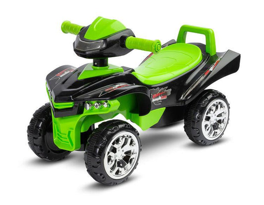 The MiniRaptor ride-on quad will helps in learning to walk and gives a lot of fun while doing it. All that thanks to the lights, buttons, melodies and sounds every little tike loves them.