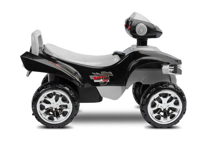 The MiniRaptor ride-on quad will helps in learning to walk and gives a lot of fun while doing it. All that thanks to the lights, buttons, melodies and sounds every little tike loves them.