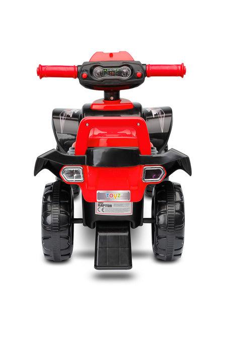 The MiniRaptor ride-on quad will helps in learning to walk and gives a lot of fun while doing it. All that thanks to the lights, buttons, melodies and sounds every little tike loves them.