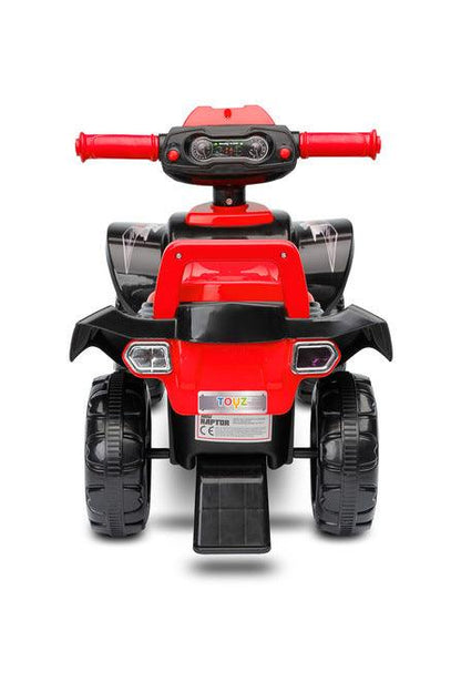 The MiniRaptor ride-on quad will helps in learning to walk and gives a lot of fun while doing it. All that thanks to the lights, buttons, melodies and sounds every little tike loves them.